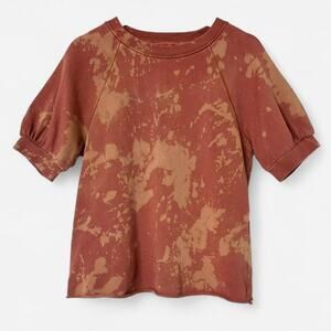 $125 Handmade Upcycled Terracotta Tie Dye Raglan Sweatshirt OOAK Size Small